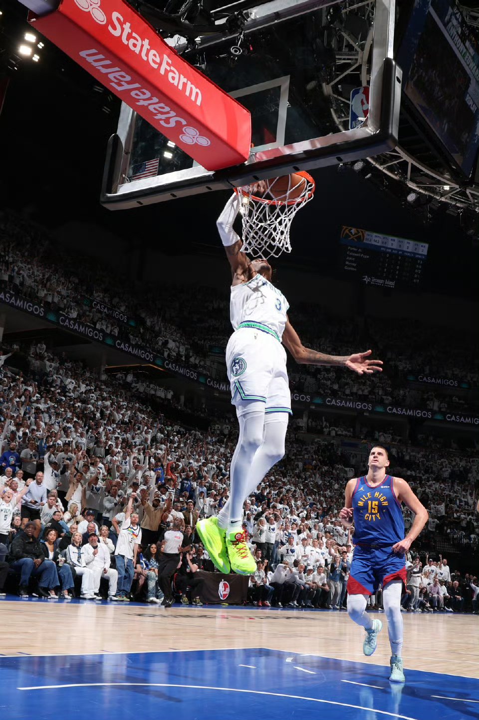 掘金力克步行者，戈贝尔统治全场